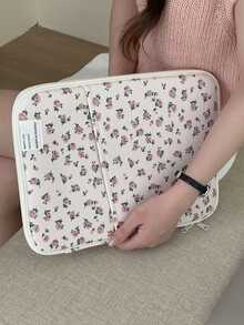 Cute Floral Laptop Bag, Compatible With IPad 10/11 Inches, Lightweight Tablet Storage Bag, 13/14 Inch Laptop Liner Bag School Supplies - Multicolored - View 14