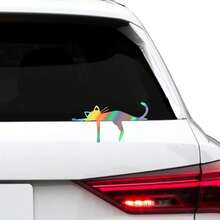 1pc Cute Funny Lying Cat Sticker, Vinyl Waterproof Sun-Resistant, Suitable For Car Body, Windows, Windshield, Bumper And Truck Decoration Accessory - Lying Flat Cat - View 3