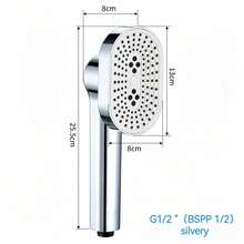 Handheld Shower Head - Pressurized Shower Head, 4 Water Flow Modes + 360° Rotation Adjustment Function, Anti-Drop And Durable Handheld Spray Head, Equipped With One-Touch Water Stop Function And Anti-Clogging Design, Suitable For Bathing, Bathroom Accessory Replacement, Home And Living Cleaning Scenarios - Multicolor - View 11
