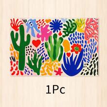 1pc Painted Pattern Placemat, Breakfast Mat, Coffee Mat, Cup Mat, Bowl & Plate Mat, Kitchen & Furniture Accessory, Easy To Clean, Suitable For Home, Restaurant, Restaurant Decor, Holiday Gift, Gift For Friends, Multi-Piece Set - Multicolor - View 10
