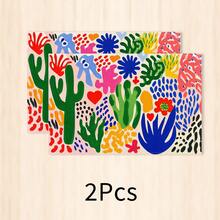 1pc Painted Pattern Placemat, Breakfast Mat, Coffee Mat, Cup Mat, Bowl & Plate Mat, Kitchen & Furniture Accessory, Easy To Clean, Suitable For Home, Restaurant, Restaurant Decor, Holiday Gift, Gift For Friends, Multi-Piece Set - Multicolor - View 11