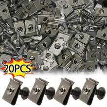 20/60/100pcs Car Screw And Fastener Clips, U-Shaped Screw Base Clips, Multi-Function Car Fastening Screws, Used For Fixing Seats, Engines, Fenders And Bumpers, Suitable For Cars, Motorcycles And More, Screw Accessories - Metal U-shaped Fixing Clip - View 2