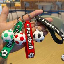 6pcs Football Keychains, Non-Squeezable, Hard Texture, Football Keychain Set, Not A Toy, Bulk Keychains, Gift Bag Fillers, Inspirational Football Key Rings, Football Keychain Gifts, Suitable For Sports Carnival Rewards, Random Colors - Multicolor - View 4