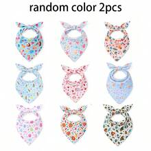 1/2pcs Hip-Hop Style Pet Bandana (Random Color) Lightweight Summer Drool-Proof Scarf, Adjustable Triangle Bib For Small Dogs And Cats, Suitable For Teddy, Bichon, Ragdoll Cat And Shih Tzu, Breathable Cotton Fabric - Multicolor - View 16