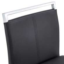 Juego de 2 taburetes de bar de estilo nórdico / Juego de 2 taburetes de bar de PU / Diseño único y construcción estable / Capacidad de carga de 120 kg / Adecuado para comedor, cocina y patio - Negro + Plata - Ver 7