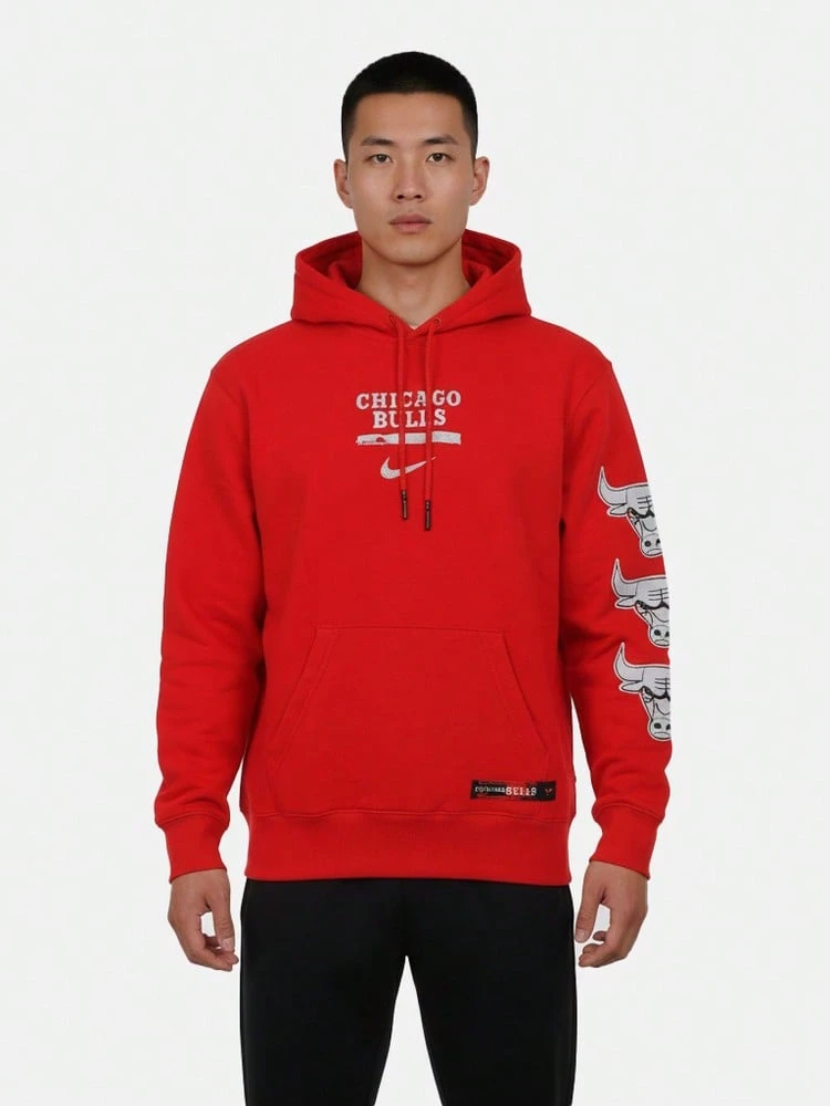 Nike Men's AS CHI MNK CLUB HDY PO PRM CTS Knit Sweatshirt IB2297-657 - Red - View 1