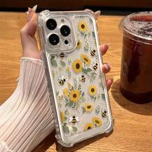 Funda para teléfono: Funda a prueba de golpes con diseño de girasol, a la moda, de TPU, color transparente, para hombres y mujeres, compatible con iPhone de las series Apple 16/15/14/13/12/11/XS/XR/X/7/8/Plus/Pro/Max, Redmi, PIXEL, , , OPPO, VIVO, , , HONOR. - Multicolor - Ver 7