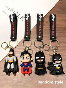 Warner Bros 1pc Cartoon DC & Batman Keychain, Backpack Accessory, Superhero Keychain, Gift For Boys & Girls, Party Costume Decoration, Suitable For Birthday Holiday Party Gift (Random Style) - Multicolor - View 6