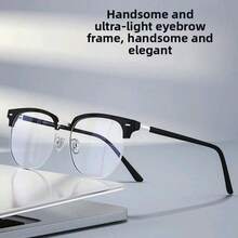 1 Pair Square Metal Frame Non-Prescription Glasses For Men And Women, High-Quality Craftsmanship, Elegant And Sophisticated, Sexy And Fashionable, Versatile And Timeless, Suitable For Daily Commute, Campus, Reading, Office - Multicolor - View 2