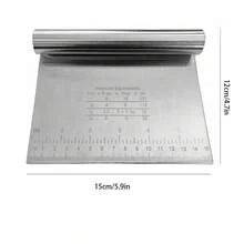 Stainless Steel Scraper Cutter, Dough Cutter, Suitable For Dough, Bread, Cake Baking, Multi-Functional Kitchen Tool With Ruler - Multicolor - View 2