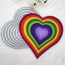 Scrapbook Die Cutting And Embossing, Heart-Shaped Scrapbook Metal Embossing Die, Suitable For DIY Scrapbooking, Greeting Card Making And Paper Embossing Crafts - Multicolor - View 6