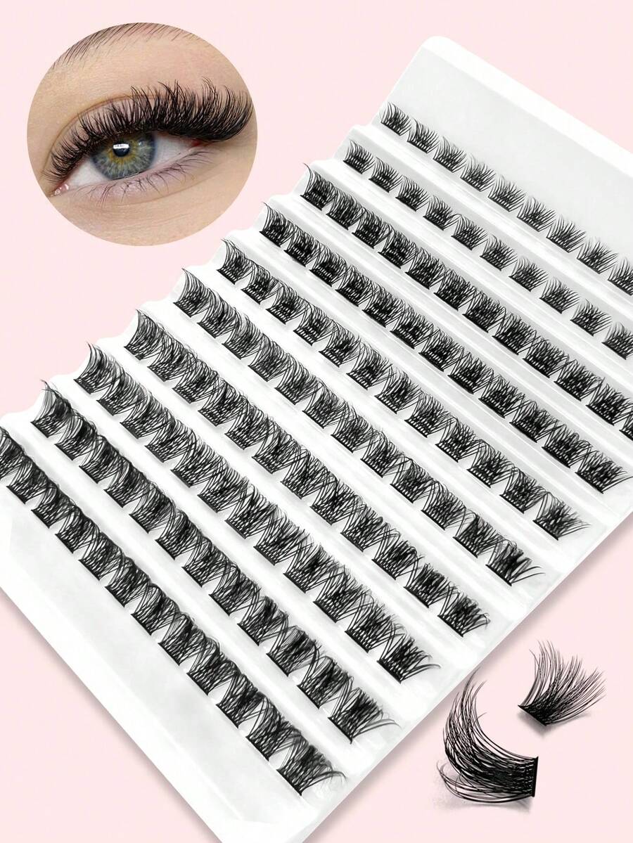 120 Clusters 8-16mm Mixed 0.07mm Waterproof Mink Fur Lightweight DIY Eyelashes, Suitable For Daily And Event Makeup, From Natural To Dramatic Looks, Eyelash Clusters, False Eyelashes, Individual False Eyelashes, Eyelashes, False Eyelashes, Beauty Tools