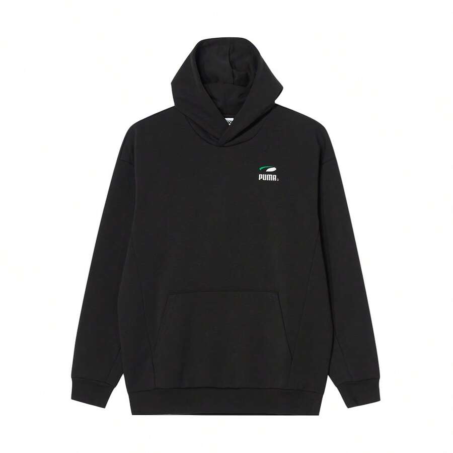 Puma Spring/Autumn Men's Hooded Sports Sweatshirt, Casual Fashion Large Logo Outdoor Knit Pullover 62814201 - Black - View 1