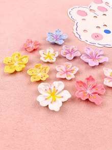 10/20/50/100件裝 卡通亮面櫻花 DIY 樹脂飾品配件，適用於手工髮夾、手機殼、水杯、頭飾 - 附吊櫻花 - 查看 3