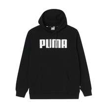 Puma 春秋款男士印花大Logo連帽長袖針織套頭運動衛衣 67126101 - 黑色 - 查看 1