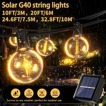 戶外太陽能串燈附遙控器,LED防碎燈泡太陽能燈,可調光懸掛燈,適用戶外後院派對、露營、涼亭、戶外裝飾、花園裝飾、房間裝飾,萬聖節,1200mAh - 太陽能款 - 查看 2