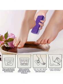 1/4pcs Foot Pumice Stone Exfoliating File, Removes Calluses And Dead Skin, Heel Brush, Salon-Grade Foot Scrub Pad, Unisex Pedicure Exfoliating Tool, Suitable For Christmas And Other Holiday Gifts, Also Can Be Used As Learning Supplies - Foot File - View 5