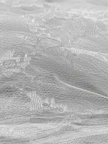 White Floral Lace Fabric Transparent Mesh Tulle, Vintage Floral Hollow Lace Fabric, Suitable For Wedding Dress, Curtains, Tablecloth, Photography Background, DIY Sewing Crafts, Bridal Veil, Clothing Decoration, Soft Transparent Lace Material, Sold By Yard - 1 - View 7