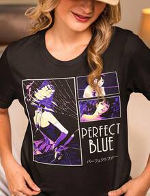 Camiseta de Anime Perfect Blue, Película de Satoshi Kon, Ropa Urbana de Culto Y2K - Negro - Ver 2