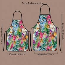 1 Stück Schürze mit Pflanzen- und Blumenmuster, Polyester-Material, geeignet zum Kochen, Grillen, Gärtnern, Malen, Maniküre, Unisex, für Innen- und Außenbereich - Verschiedenfarbig - Übersicht 9