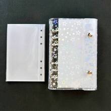 A6 Size Portable Laser Star Transparent Binder, Transparent Binder Sticker Book, Transparent Refill Pack, Printed Stickers, Candy Drip Sticker Cards, Stickers, Photo Storage Bags, Photo Album, Budget Planner, Diary, Notebook, Office/School Supplies - A6 - View 11
