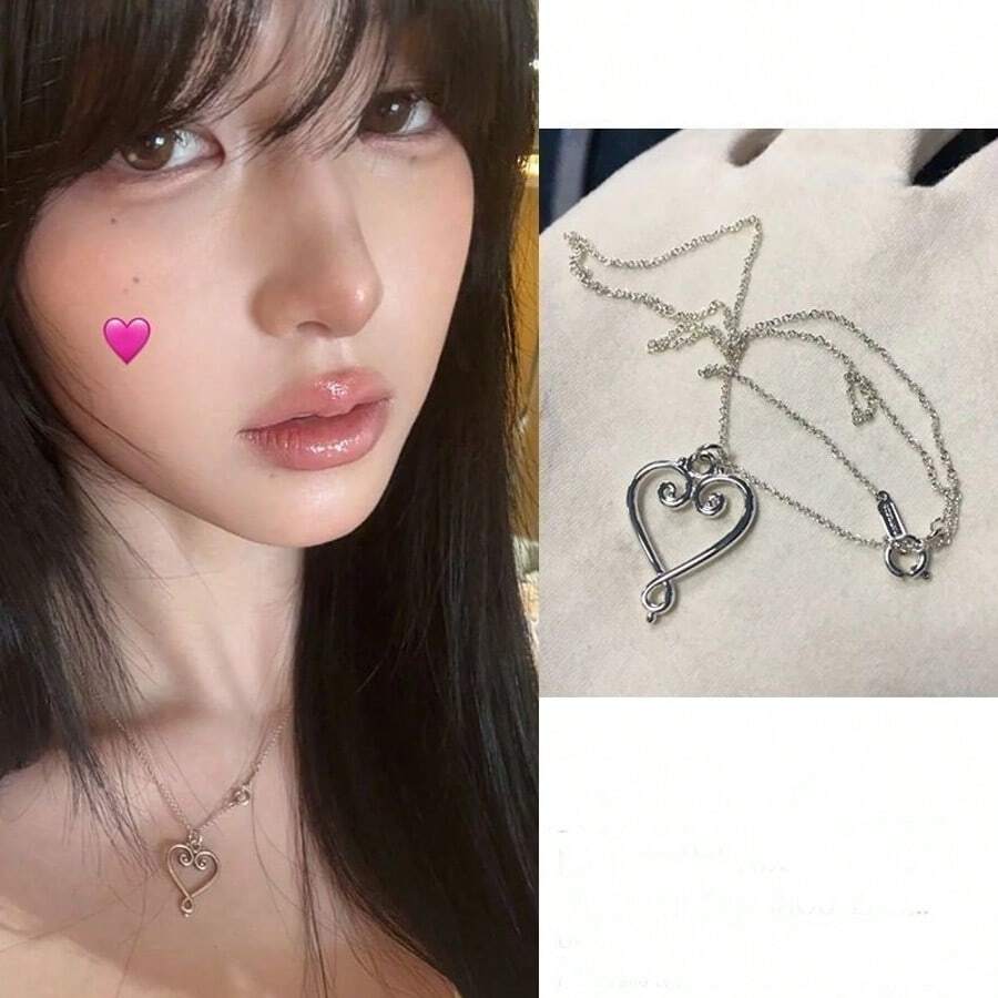 時尚 Aarin 愛心項鍊鎖骨鍊 女款飾品 女友生日禮物 - 彩色 - 查看 1