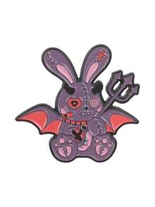1件/組 暗黑時尚金屬琺瑯胸針 天使/惡魔刺繡徽章 Y2K卡通徽章 送給朋友的最佳禮物 - 彩色 - 查看 12