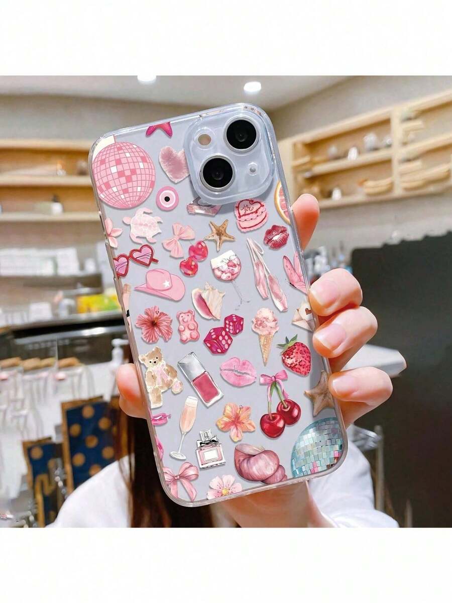 Funda de Teléfono con Patrón de Moda, Cubierta Protectora Decorativa Linda, Funda Protectora Antigolpes para Teléfono Móvil, Cubierta Total Protectora a Prueba de Golpes para iPhone Funda para smartphone con diseños variados - transparente - Ver 1