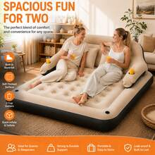 2-In-1 Inflatable Sofa Bed, Convertible Outdoor Camping Lounge Chair, Built-In Cup Holder, Comfortable Flocked Inflatable Mattress, Suitable For Camping, Travel, Picnic And Poolside Use - A - View 3