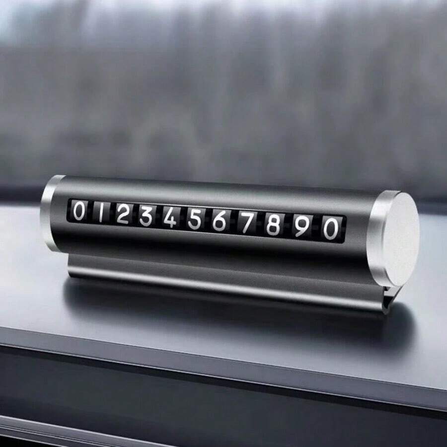 通用汽車臨時停車金屬卡 旋轉式電話號碼牌 鋁製貼紙 車內裝飾汽車配件 - A - 查看 1