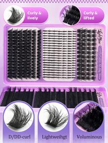 512 Cluster Europäischer & Amerikanischer Stil 3D Katzenaugen Segmentierte Wimpern, D/DD Hoher Schwung, 8-16mm Gemischte Länge, Beinhaltet T50+Spiky+100D+120D+150D+200D Mehrfache Wiederverwendbare Künstliche Nerz Einzelcluster Wimpern, Anfängerfreundliche Heim-DIY Anwendung, Geeignet für Pendeln, Reisen, Freundesparty, Urlaubsgeschenk für Freundin und beste Freundin - D - Übersicht 6