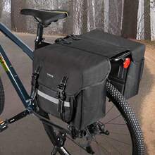 Large Capacity High Quality Bicycle Rear Seat Bag, Electric Bicycle Rear Rack Luggage Bag, Large Capacity Storage Bag, Adjustable Shoulder Strap, Spacious, Convenient For Commuting And Travel Bicycle Accessories, Gift Choice For Grandfather, Father - Black - View 12