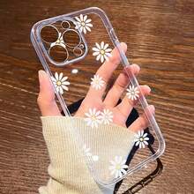 1PC Minimalist Fresh Daisy Flower Transparent Soft Phone Case - Multicolor - View 4
