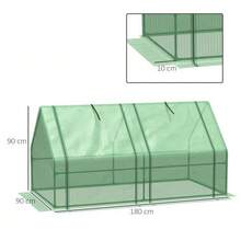 Outsunny 180x90x90cm Greenhouse For Tomatoes And Plants, Sturdy And Weatherproof Cold Frame, Green - Green - View 3