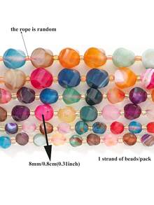 1 Strand Colorful Agate 6/8/10mm Natural Asymmetric Faceted Stone Beads For Jewelry Making DIY Crafts Women Charms Bracelet - Multicolor - View 12