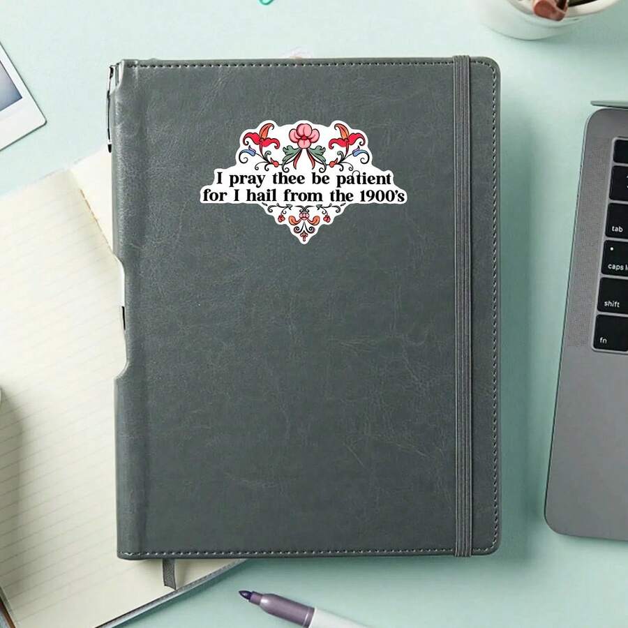 1PC Funny Patient Slogan Warning Sticker, Hail From 1900s Retro Style Vinyl Decal For Laptop Water Bottle Notebook, Waterproof Millennial Humor Decal Sticker, Aesthetic Stationery Scrapbook Gift For Friends - S2264 - View 1