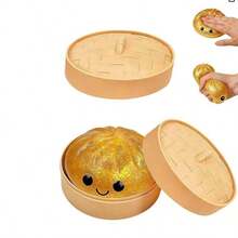 1 pieza Bola de estrés con purpurina de colores, diseñada como una pieza de arte sensorial para las yemas de los dedos para jóvenes urbanos modernos y profesionales, replicando perfectamente la forma clásica de la vaporera tradicional china y los exquisitos dumplings - Multicolor - Ver 7