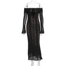 Long French Lace Dress In European And American Style With Bell Sleeves And Strapless Design. - White - View 7