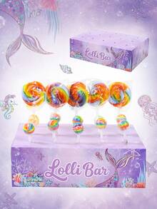 1pc 15-Hole Purple Mermaid Paper Lollipop Display Stand, Mini Lollipop Display Rack, Baby Shower Party Supplies, Mermaid Theme Birthday Party Decoration, Reusable Candy Storage Box, Candy Bar, Wedding Decoration, Baby Shower Paper Lollipop Stand, Home Decor, Kitchen Table Decoration, Cake Stick, Candy Buffet, Gender Reveal Party Decoration, Birthday Party Supplies, Birthday Gift, Party Favors - Purple Mermaid - View 7