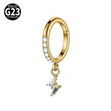 1PC G23 Titanium Carving Zirconia 16G Septum Clicker Ring Segment Hinged Dangel Various Styles Tragus Helix Daith Piercing Jewelry - As Shown - View 13