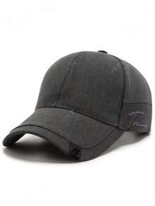 1pc Men's Embroidered Baseball Cap - Dark Grey - View 1
