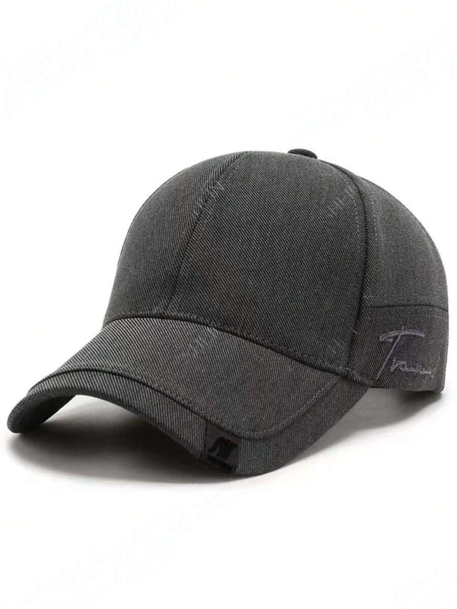 1pc Men's Embroidered Baseball Cap - Dark Grey - View 1