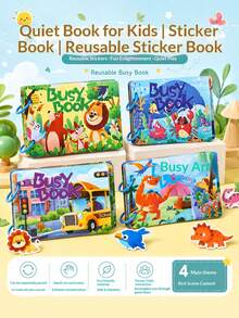 Children's Educational Fun Games, Children's Educational Fun Games, Travel Friendly, Suitable For 3-6 Years Old Boys And Girls Christmas Gifts, Halloween Gifts, Holiday Gifts, Quiet Book, Tear-Off Book, Sticker Book, Children's Educational Toys, DIY Handmade - Multicolor - View 2