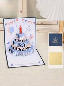 Handmade 3D Pop-Up Birthday Card With Vibrant Cake And Balloon Design And "Happy Birthday" Text, Perfect For Friends And Family, Ideal For Birthday Party Supplies, Celebrations And Birthday Party Decorations - Multiple Styles - View 11