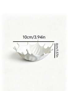1pc Water Splash Design Jewelry Tray, Capturing The Dynamic Moment Into A Unique Home Decor Item. Fluid And Graceful Water Ripple Edge Design, As If Freezing The Instant Of Water Droplets Splashing, Pure White Soft And Warm, Can Store Rings, Earrings, Necklaces And Other Delicate Jewelry, Adding A Fresh And Healing Atmosphere To The Desktop, No Base,Bedroom Room Decor,Back To School - View 10