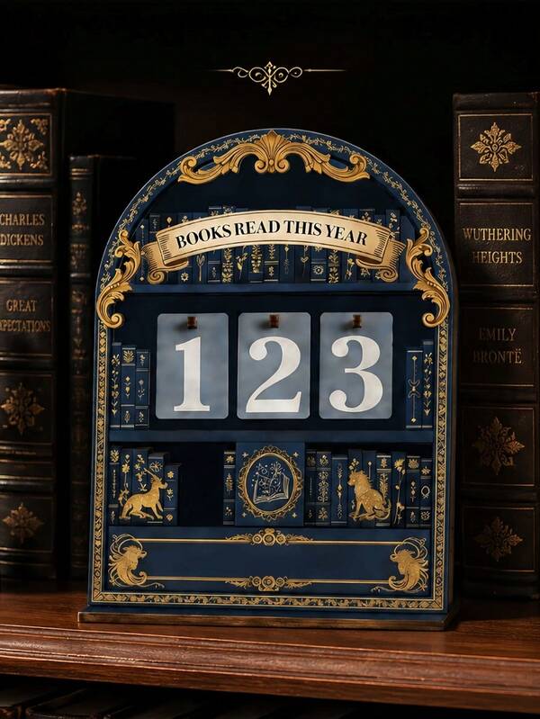 Cross-Border Bestseller Reading Counter Wooden Craft Ornament Fun Bookshelf Decoration Gift Wooden Flat Reading Counter Sign Creative Craft Desktop Decoration Ornament/