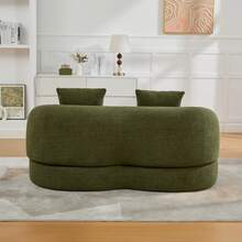 2-In-1 Convertible Sofa For Two People, With Two Cushions, Unfoldable Double Sofa Bed, Versatile Sofa For Guest Room And Living Room (Green Chenille) - Olive Green - View 4