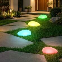 Luz Solar LED de Piedra Adoquinada, Lámpara de Paisaje Exterior Impermeable con Forma de Huevo para Césped, Camino, Piscina, Decoración de Jardín, Uso Interior & Exterior - Lámpara de piedra - Ver 11