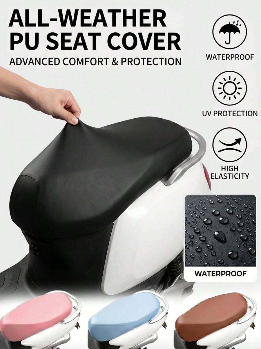 Sarung Jok Motor Universal, Pelindung Jok Skuter PU, Pelindung Jok Motor Ringan untuk Pria dan Wanita di Musim Panas, Aksesori Sepeda Listrik Tahan Air dan UV, Perlengkapan Berkendara Harian dengan Elastisitas Tinggi, Fungsi Pelindung Tahan Hujan dan Debu yang Andal, Macaron Multi-Warna Gaya Jalanan Perkotaan, Cocok untuk Semua Ukuran - MultiWarna - View 1