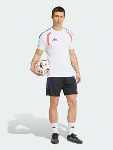 Adidas Men's TIRO26L JSY M Short Sleeve Knit Collarless T-Shirt TKS0293 - Blue and White - View 6